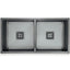 Squareline Double Bowl Sink - Linen - Gun Metal