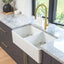 Hafele Farmhouse Double Bowl Sink 835mm White Gloss