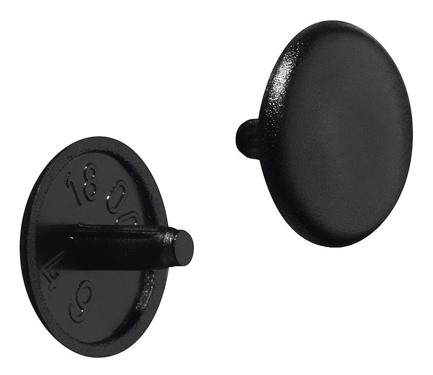 Press Fit Screw Cover Caps 12mm Black Main image