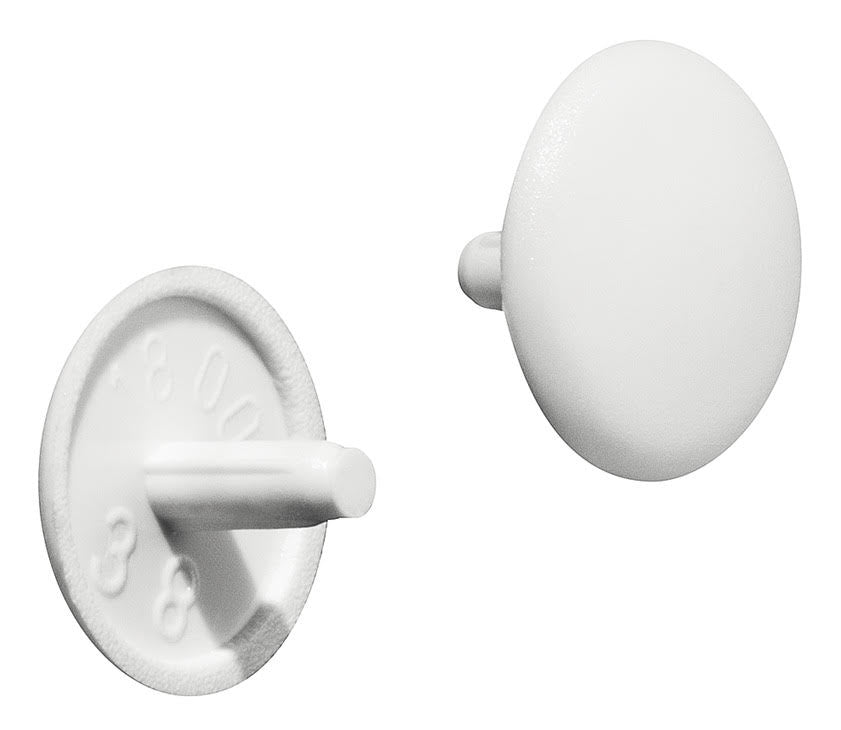 Press Fit Screw Cover Caps 12mm White