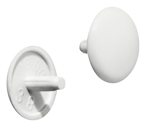 Press Fit Screw Cover Caps 12mm White