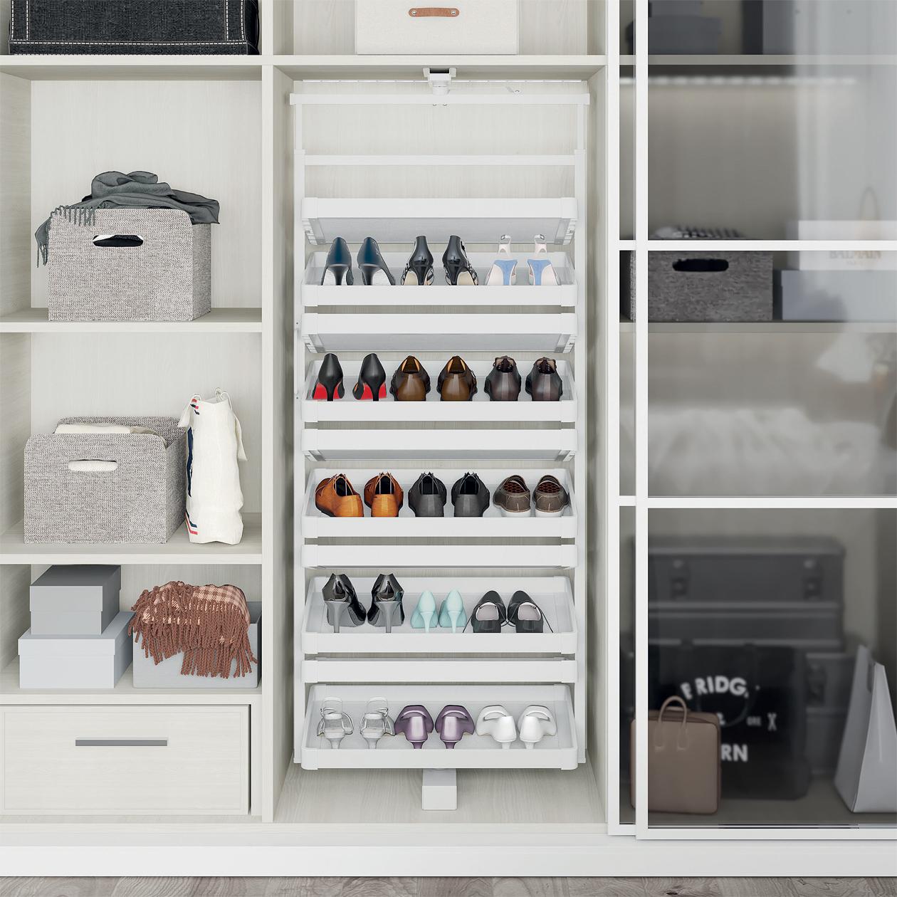 Storg Riki Swivel Shoe Rack, 4 Angled shelves