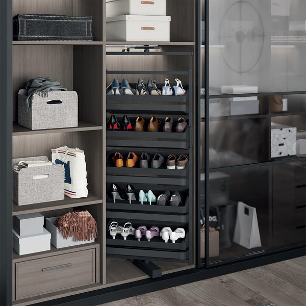 Storg Riki Swivel Shoe Rack, 4 Angled shelves