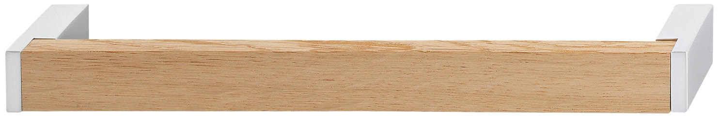 D Shape Oak Wood Handle with Metal Base Main image