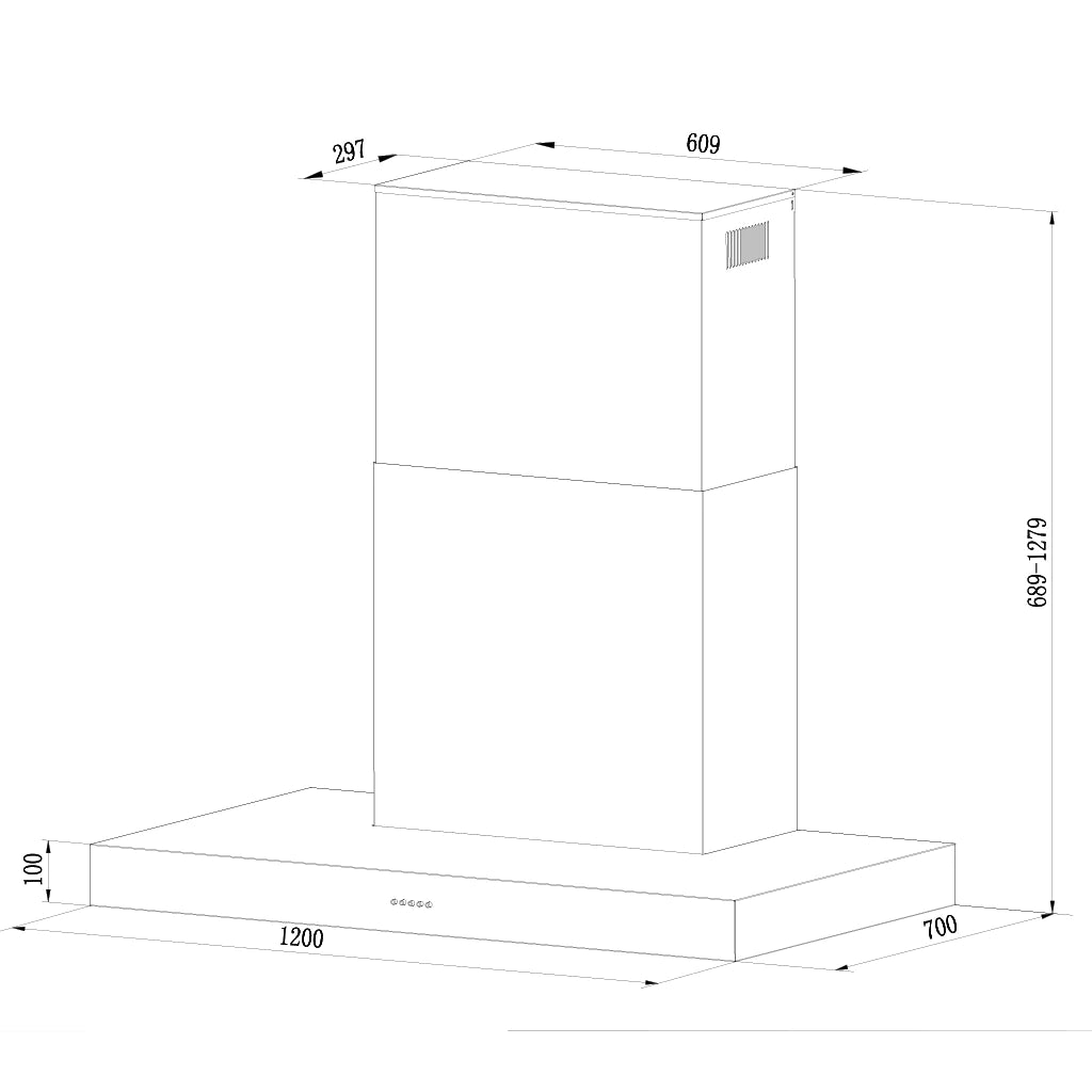 120cm Outdoor Box Canopy Rangehood