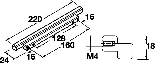 Luxe Straight-Edged Handle Hole: 32mm