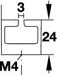 Furniture Handles-Aluminium Bar, Hole Spacing 256mm