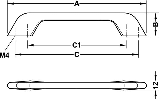 Polished, Zinc alloy - D handle
