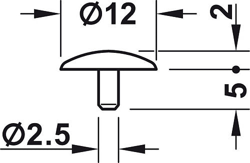 Press Fit Screw Cover Caps 12mm Black