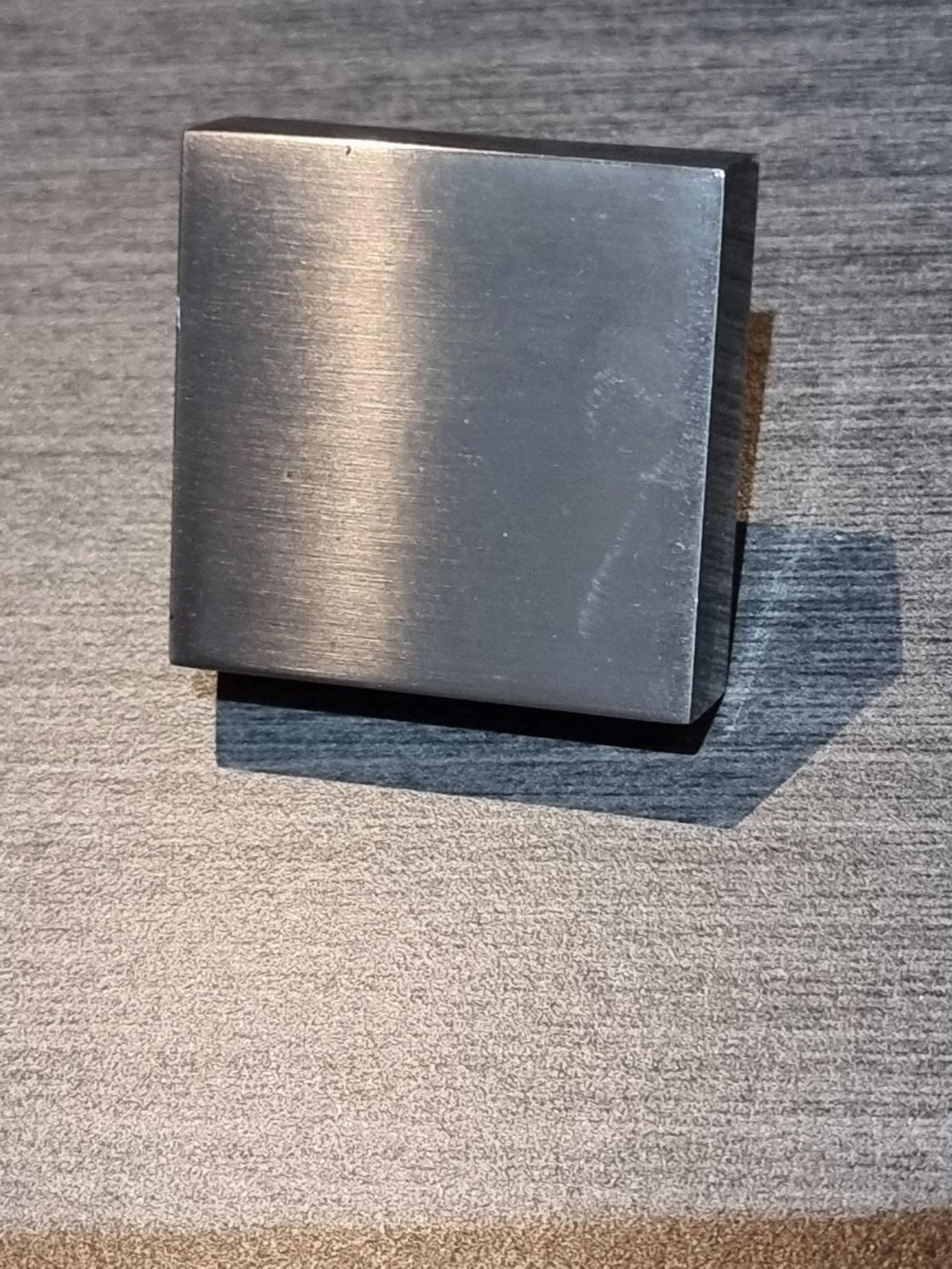 Brushed Nickel Square Knob for Kitchen & Furniture 40x40mm Main image