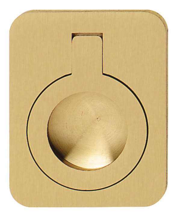 Square Flush Pull Handle Brushed Brass Main image