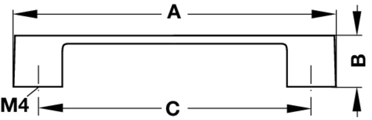 Nickel Plated Furniture Handle, Hole spacing 128 mm