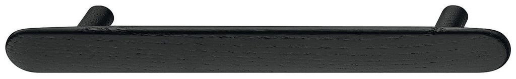 Flat D Shape Wooden Handle Black Stained