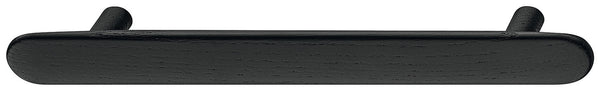 Flat D Shape Wooden Handle Black Stained