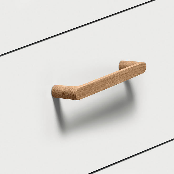 D Shape Wood Handle Oak Natural Lacquered Main image