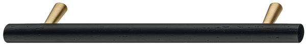 T Bar Ash Black Stained Wooden Handle with Brass Plate Base
