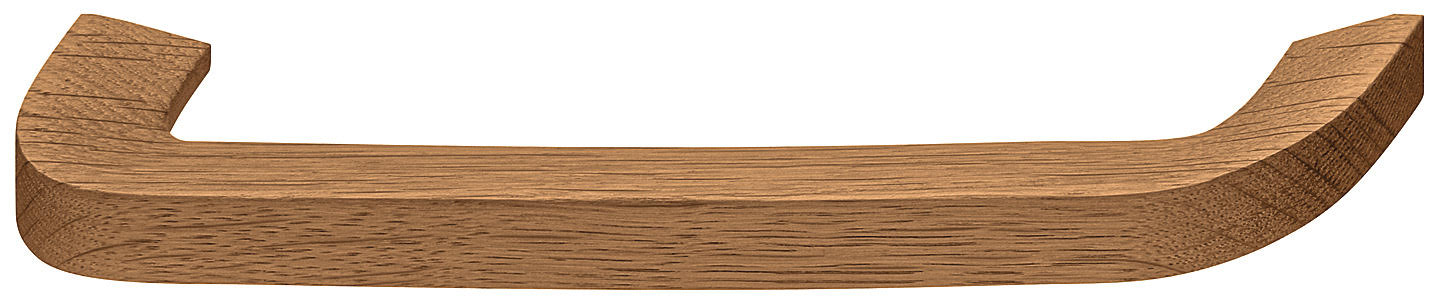 Wood Handle Oak Natural Lacquered D Shape with Soft Curves Main image
