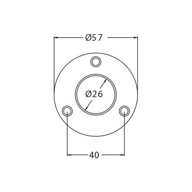 2 X Flange For Round Wardrobe Tube, 25mm Diameter, Chrome plated Secondary image