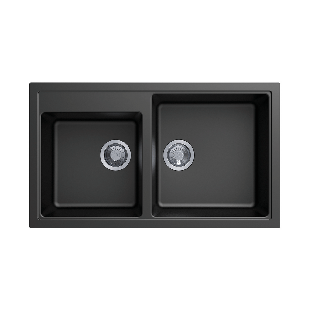 Vivaldi N200 Double Bowl Sink, Universal, Black