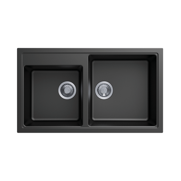 Vivaldi N200 Double Bowl Sink, Universal, Black