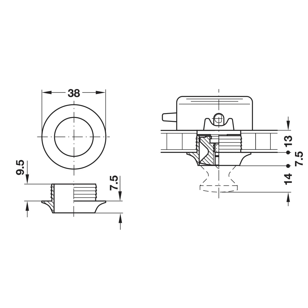 Hafele Rosette for 13 mm Panels Secondary image