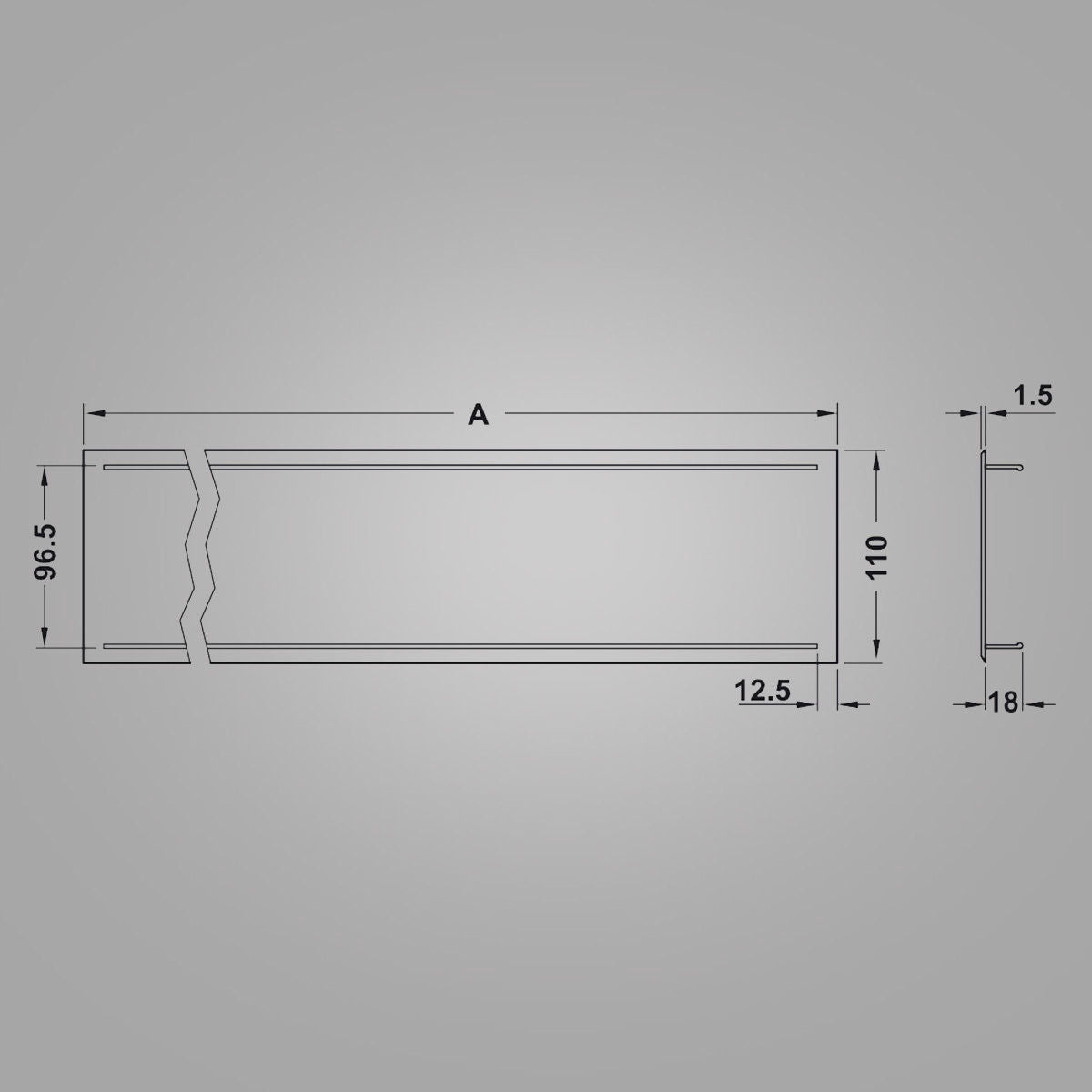 Ventilation Grill Hafele for use in kickboard integrated fridge kitchen bulkhead Secondary image