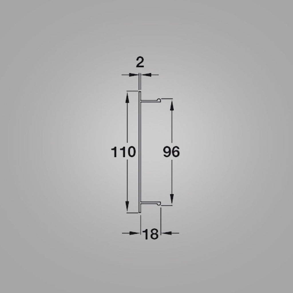 Ventilation Grill Hafele for use in kickboard integrated fridge kitchen bulkhead