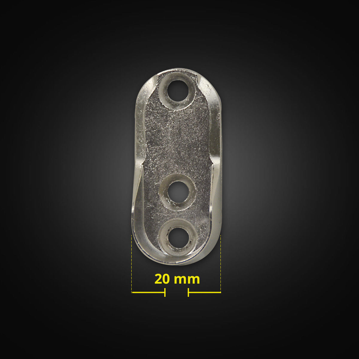 1 Set of wardrobe rail support 20 mm wide suitable for oval rail