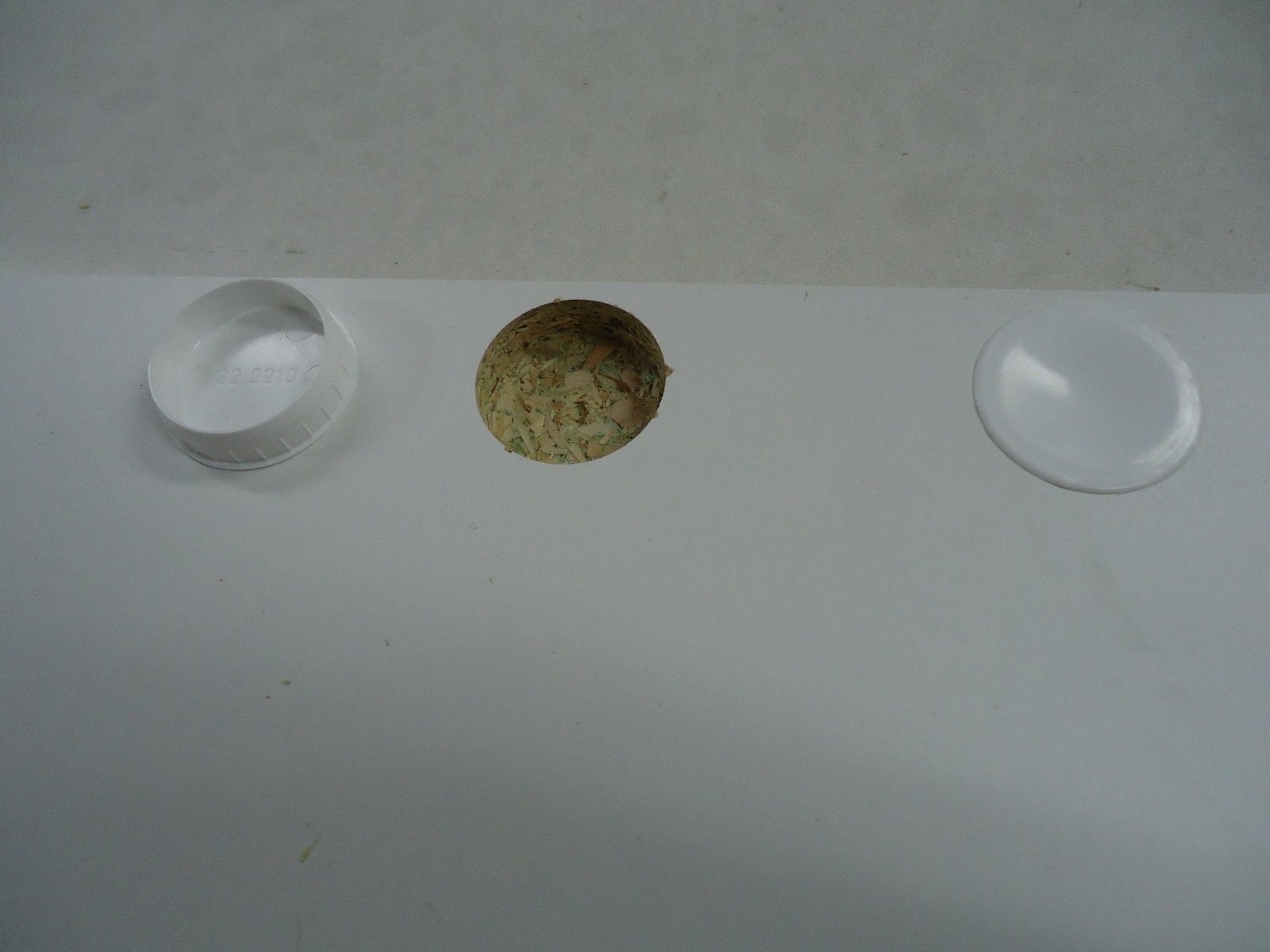 White hinge hole cover for kitchen vanity laundry cabinet cupboard door Secondary image