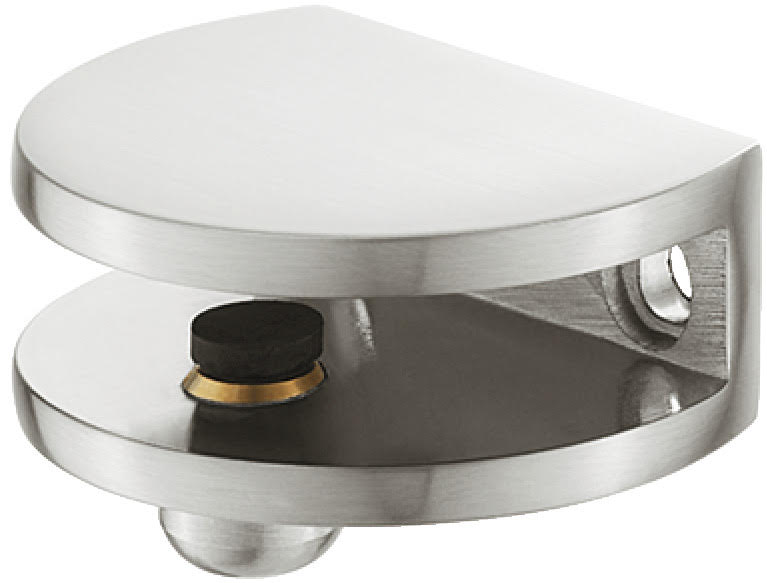 Glass Shelf Bracket Round, 2 x Shelf Support with Tightening Clamps Main image