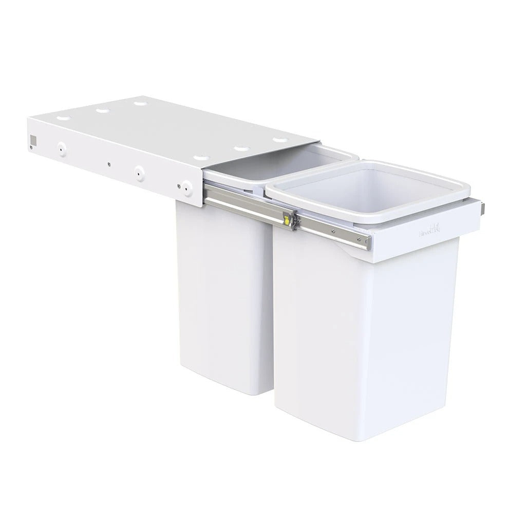 Hideaway Waste Bin Compact Soft-Close 2x20 Ltr (Handle Pull) Main image