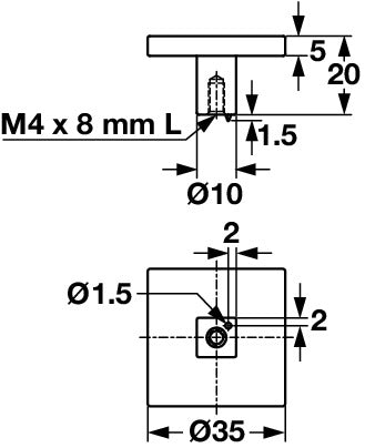 Zinc Alloy Square Door Knob, Nickel Plated Brushed Finish