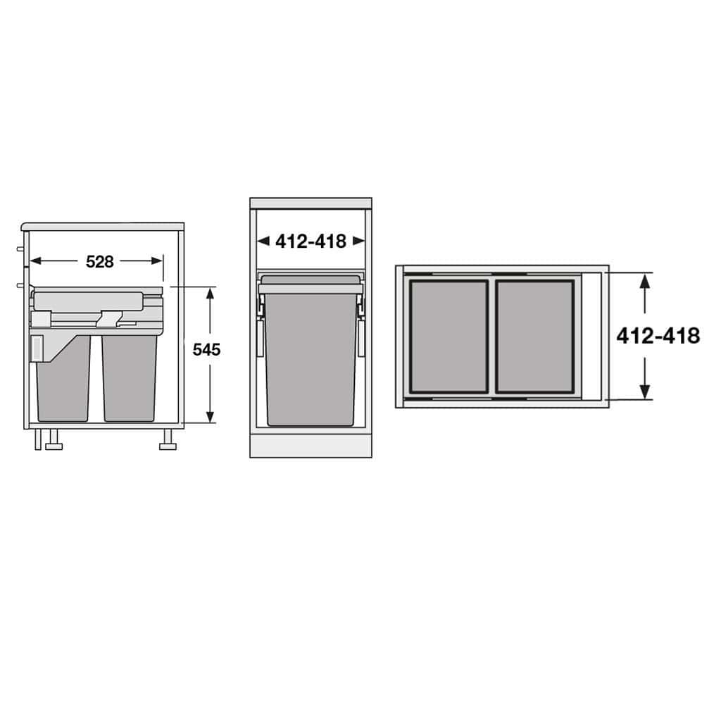 Pull Out Kitchen Bin Hailo Euro Cargo 45
