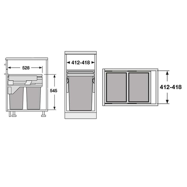 Pull Out Kitchen Bin Hailo Euro Cargo 45