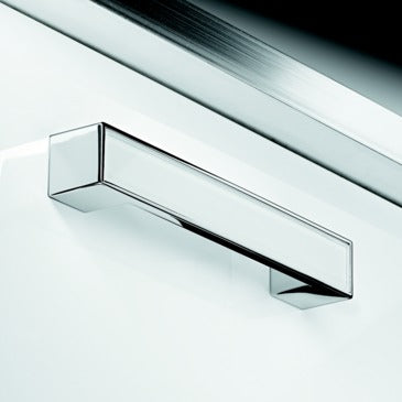 Furniture Handle - Zinc Alloy, White Glass