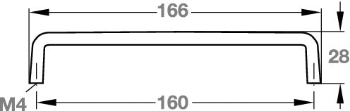 D Pull Handles, Zinc-alloy, Nickel-plated, brushed