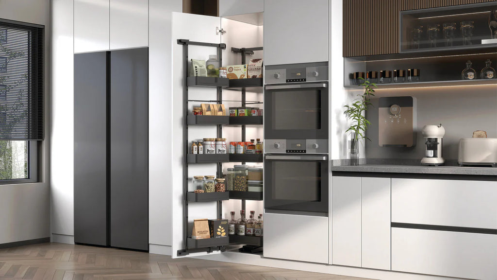 Hafele Utensio Plus H2 Pantry Unit – Hinged Door, Steel