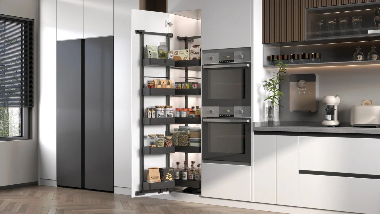 Hafele Utensio Plus H2 Pantry Unit – Hinged Door, Steel