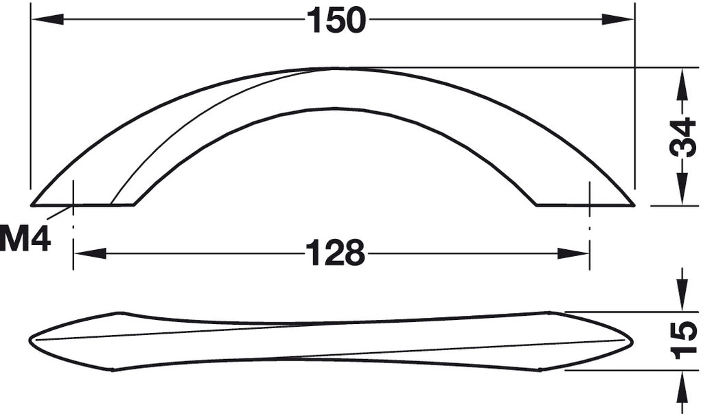 Furniture Handle, bow handle, zinc alloy