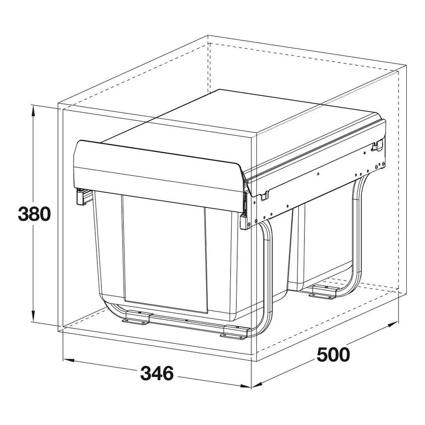 Hafele OSKA Dark Grey Kitchen Waste Bin Base Mount