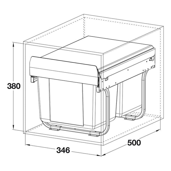 Hafele OSKA Dark Grey Kitchen Waste Bin Base Mount
