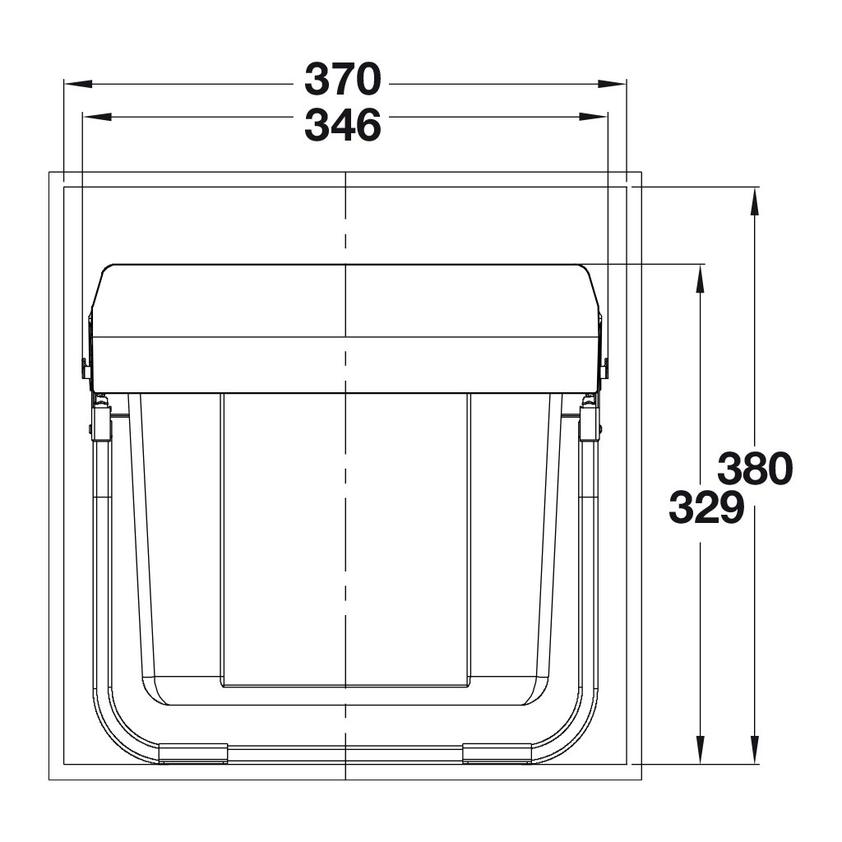 Hafele OSKA Dark Grey Kitchen Waste Bin Base Mount