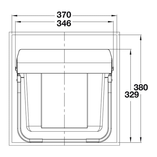 Hafele OSKA Dark Grey Kitchen Waste Bin Base Mount