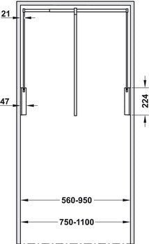 Hafele Soft Close Wardrobe Lift Black For Internal Cabinet