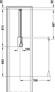 Hafele Soft Close Wardrobe Lift Black For Internal Cabinet