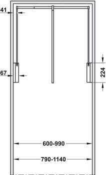 Hafele Soft Close Wardrobe Lift Black For Internal Cabinet