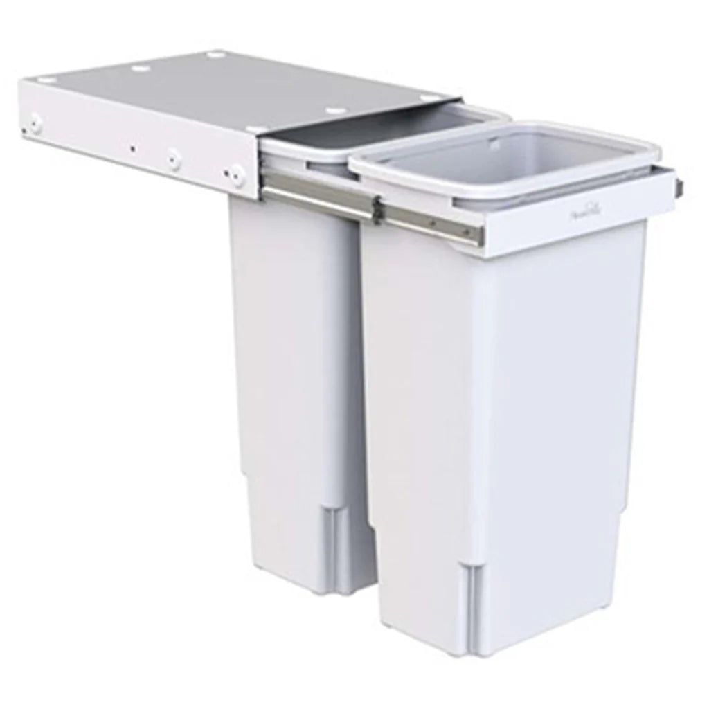Hideaway Waste Bin Compact Soft-Close 2x35Ltr (Handle Pull)