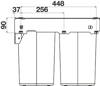 Hideaway Compact HC220H 40L Double Waste Bin