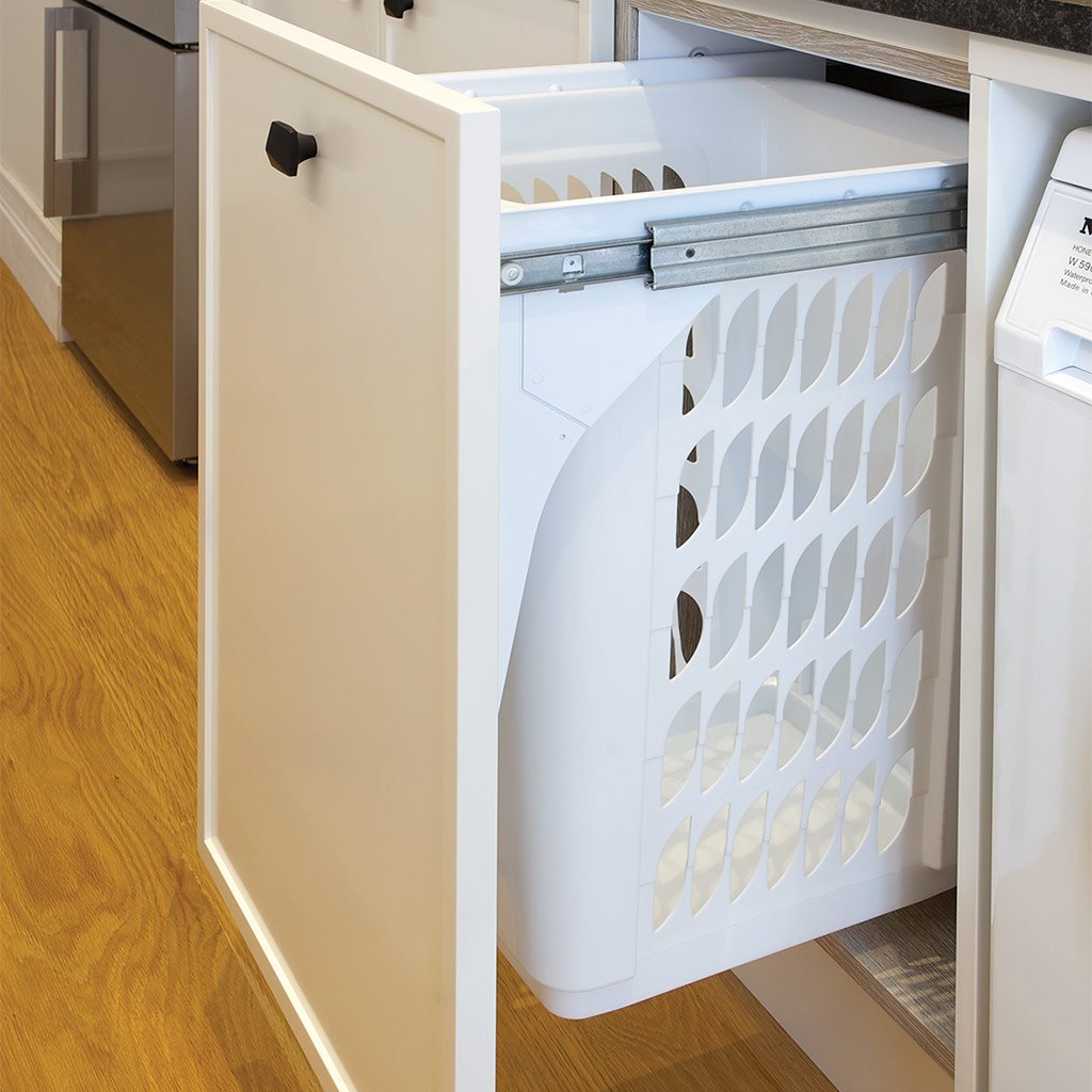 Hideaway Laundry Hamper Soft Close 1x60 Ltr (Door Pull) Main image