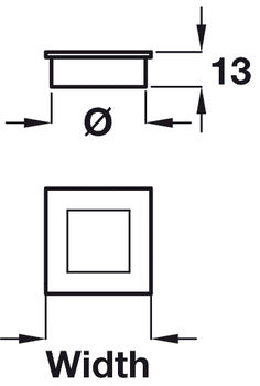 Square Flush Pull Handle Zinc Alloy
